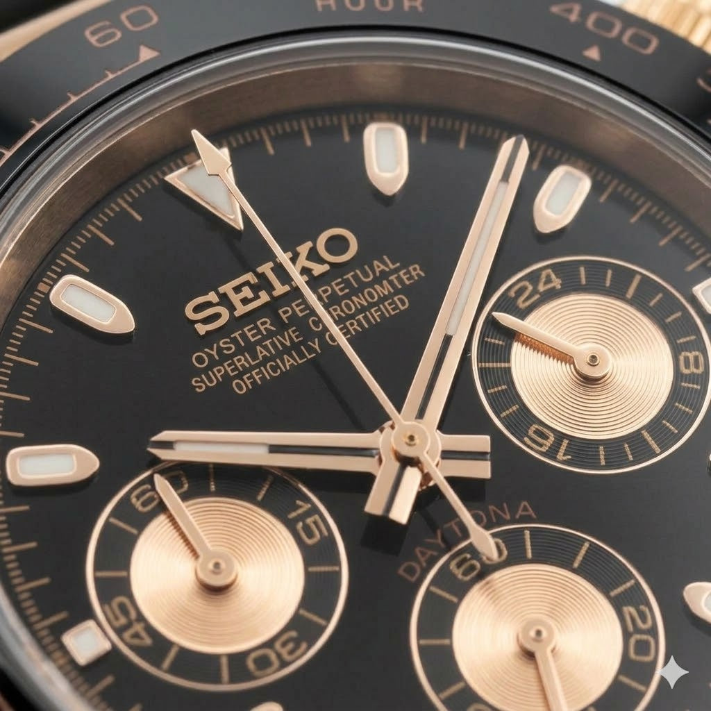 rose gold black dial